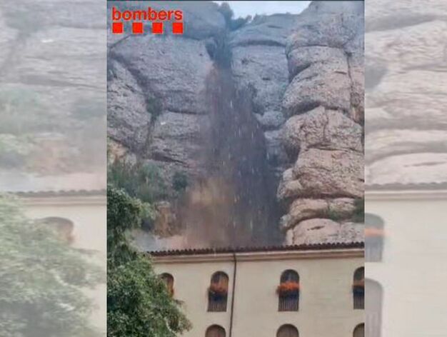 Una Tormenta Provoca Un Desprendimiento En El Santuario De Montserrat Y