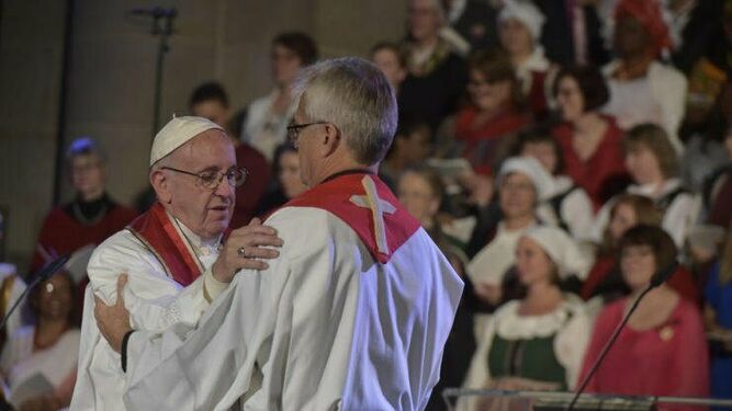 Francisco y el pastor Tveit en Lund, Suecia