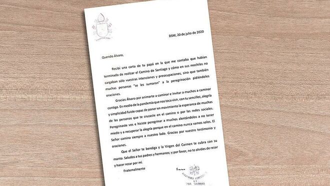 Carta del Papa a Álvaro tras su camino de Santiago