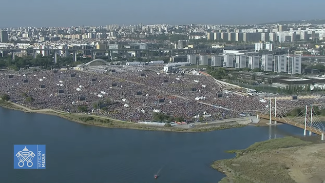 Vista del Parque del Tejo, donde se celebró la eucaristía