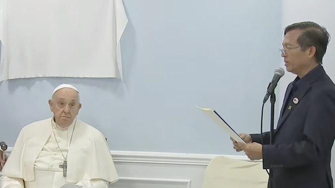 Francisco, durante la inauguración de la 'Casa de la Misericordia'