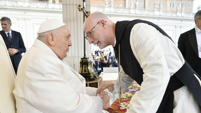 Octavi Vilà, con el Papa en la audiencia de San Pedro