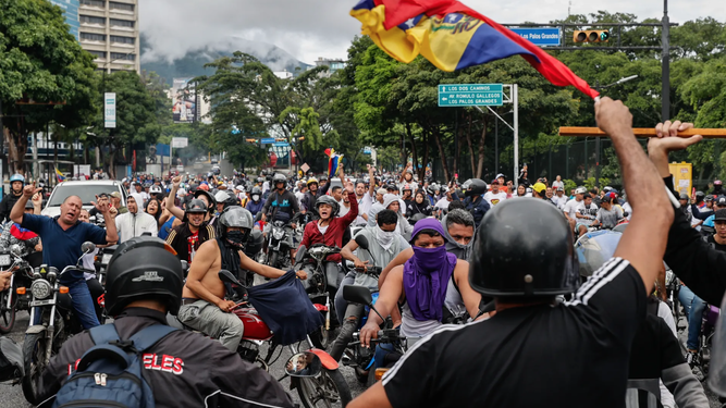 Protestas de opositores a Maduro en Venezuela