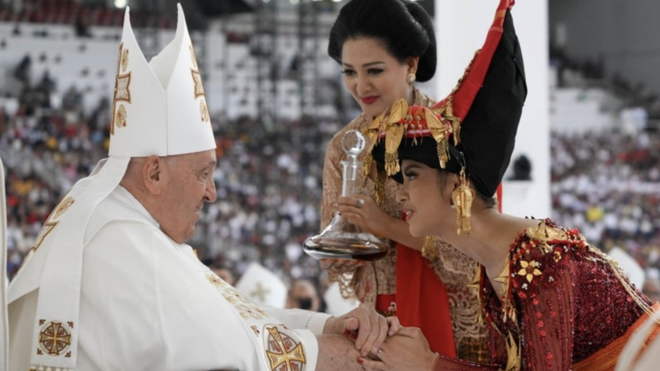 Francisco, durante la misa de hoy