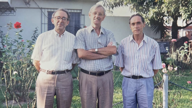 Plaza, con Sobrino y García Monje