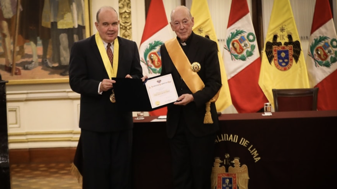 El cardenal Cipriani con López Aliaga